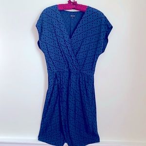 Madewell Casual Blue Half-Wrap Mini Dress